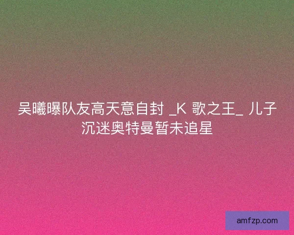 吴曦曝队友高天意自封 _K 歌之王_ 儿子沉迷奥特曼暂未追星